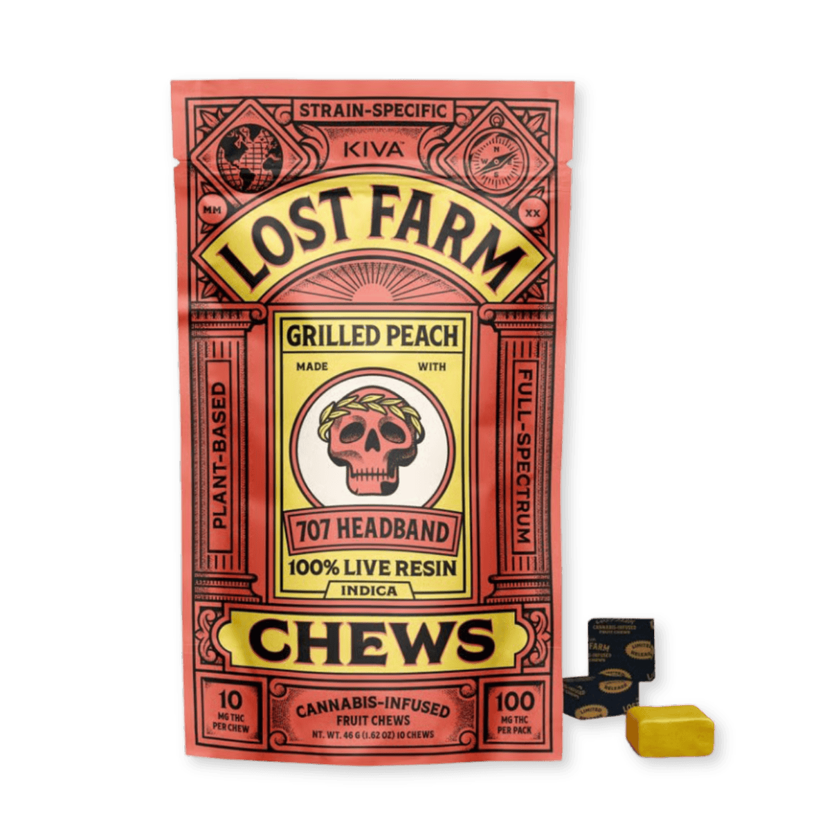 FRUIT CHEW | LIVE RESIN | GRILLED PEACH | 100MG | 10PK