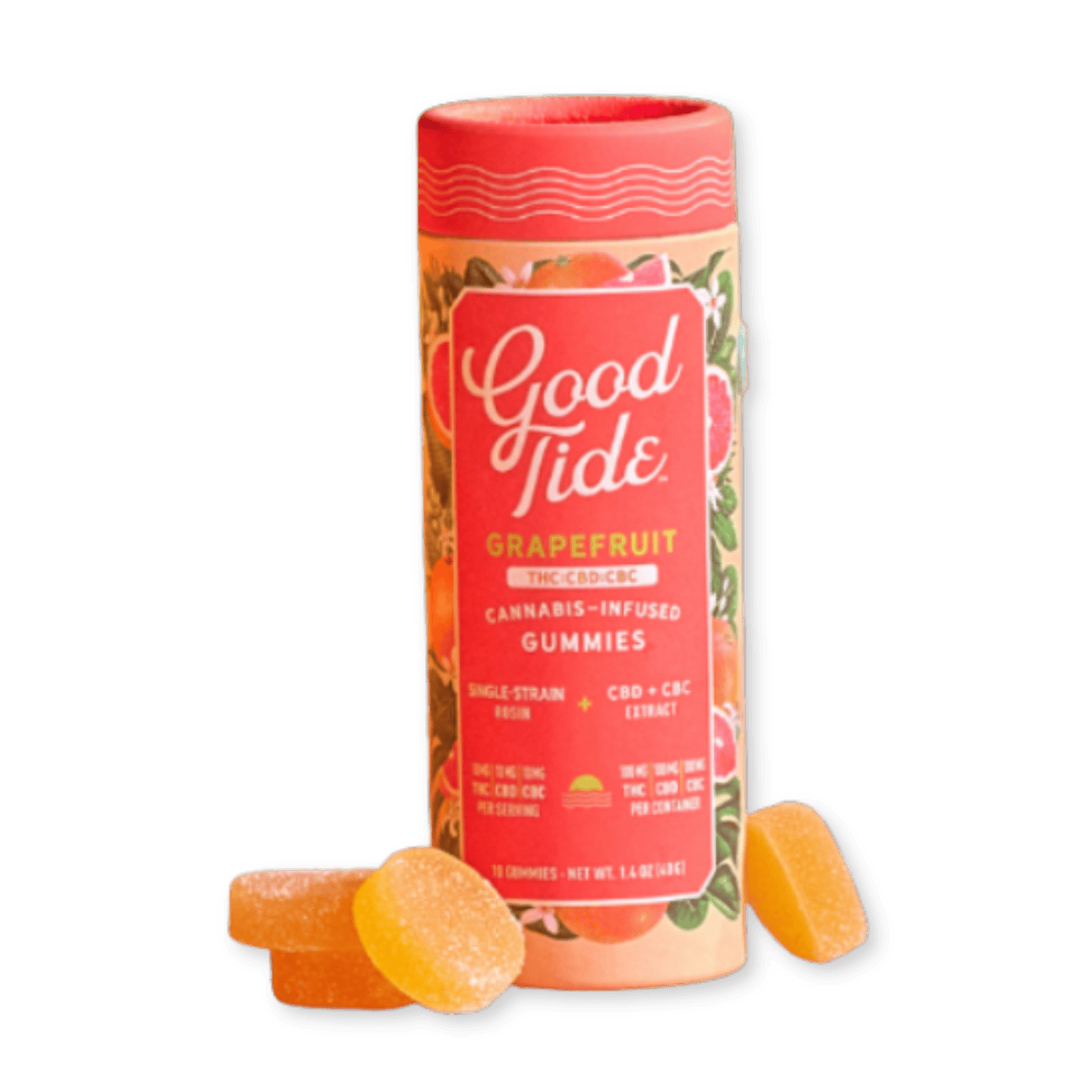 HASH INFUSED GUMMY | GRAPEFRUIT 1:1:1 | 100MG THC : 100MG CBC : 100MG CBD | 10PK
