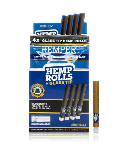 HEMP CONES WITH GLASS TIP | BLUEBERRY | MINI | 4PK