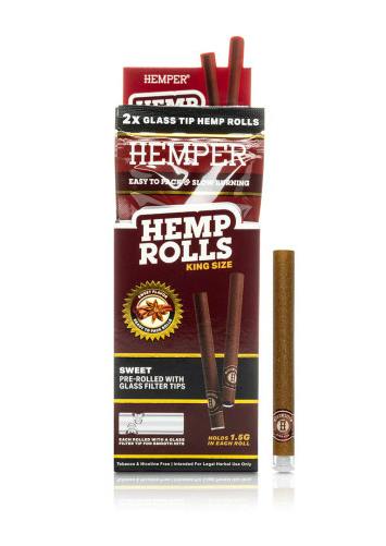 HEMP CONES WITH GLASS TIP | SWEET | KING SIZE | 2PK