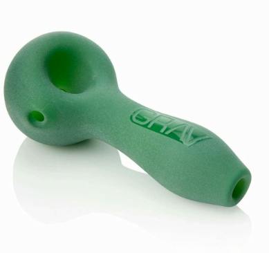 4“ SANDBLASTED SPOON HAND PIPE | GREEN