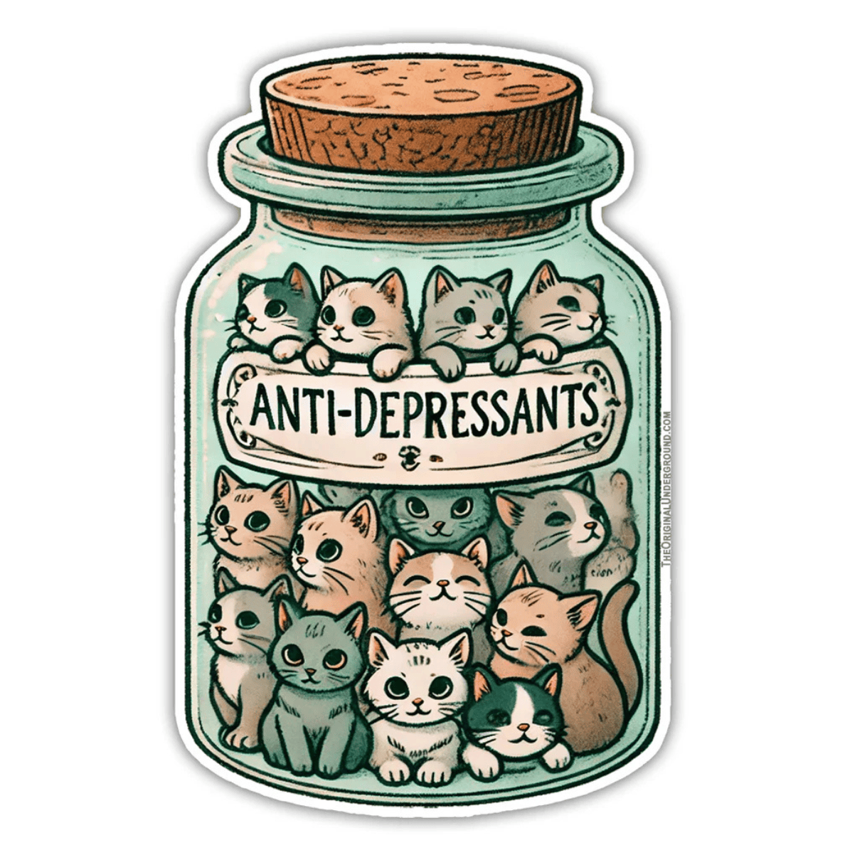 ANTIDEPRESSANT CATS STICKER