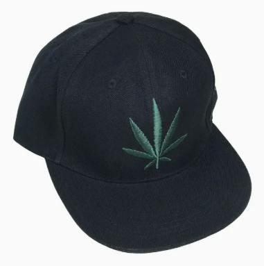 CAP | EMBROIDERED WEED HAT | BLACK