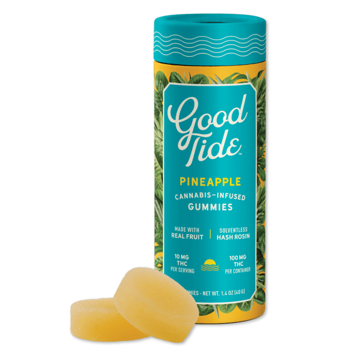 HASH INFUSED GUMMY | PINEAPPLE | 100MG | 10PK