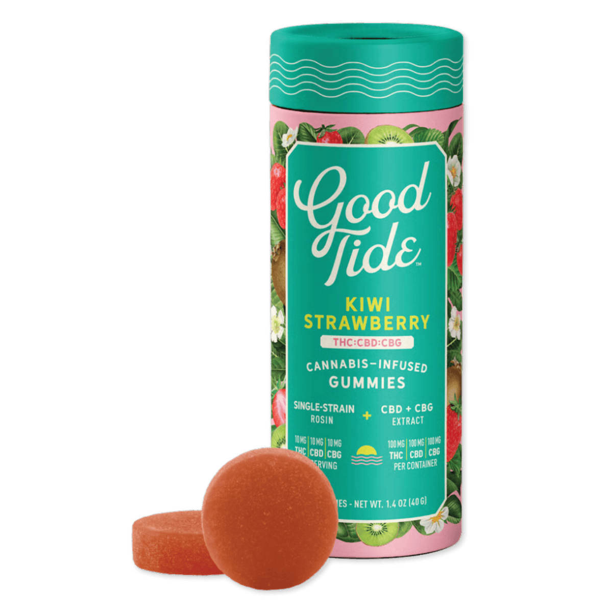HASH INFUSED GUMMY | KIWI STRAWBERRY 1:1:1 | 100MG THC : 100MG CBD : 100MG CBG | 10PK