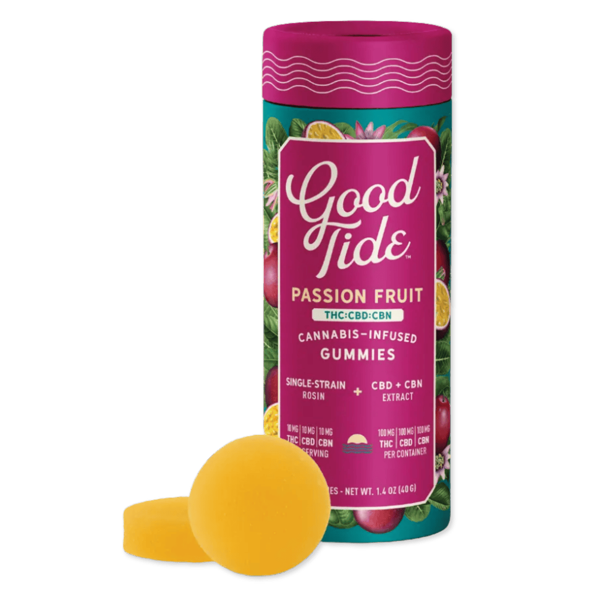 HASH INFUSED GUMMY | PASSIONFRUIT 1:1:1 | 100MG THC : 100MG CBD : 100MG CBN | 10PK