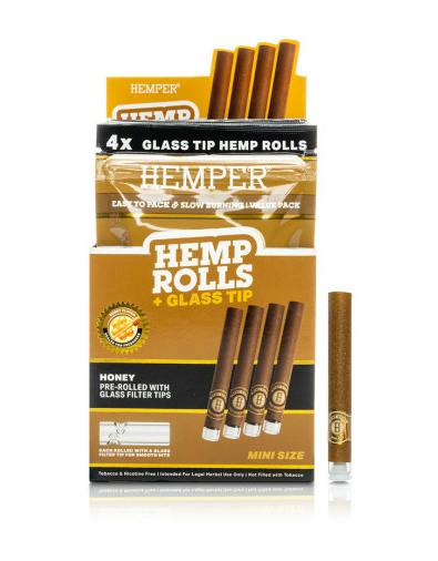 HEMP CONES WITH GLASS TIP | HONEY | MINI | 4PK