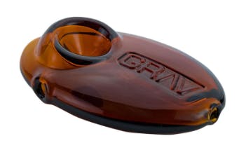3" PEBBLE SPOON HAND PIPE | AMBER