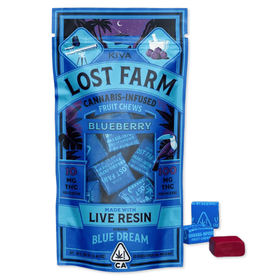 FRUIT CHEW | LIVE RESIN | BLUEBERRY | 100MG | 10PK