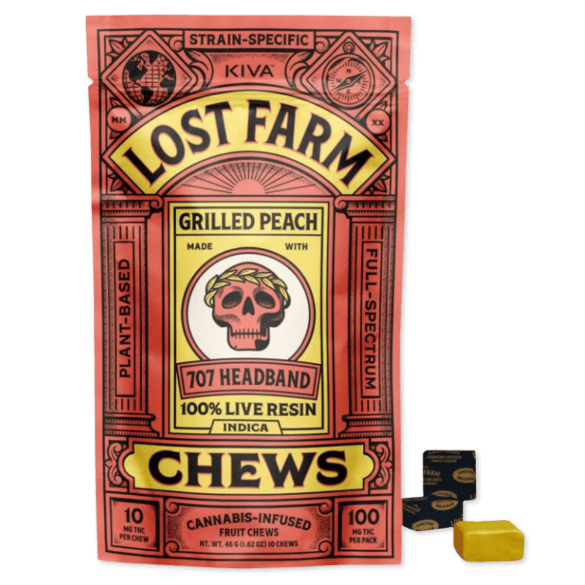FRUIT CHEW | LIVE RESIN | GRILLED PEACH | 100MG | 10PK