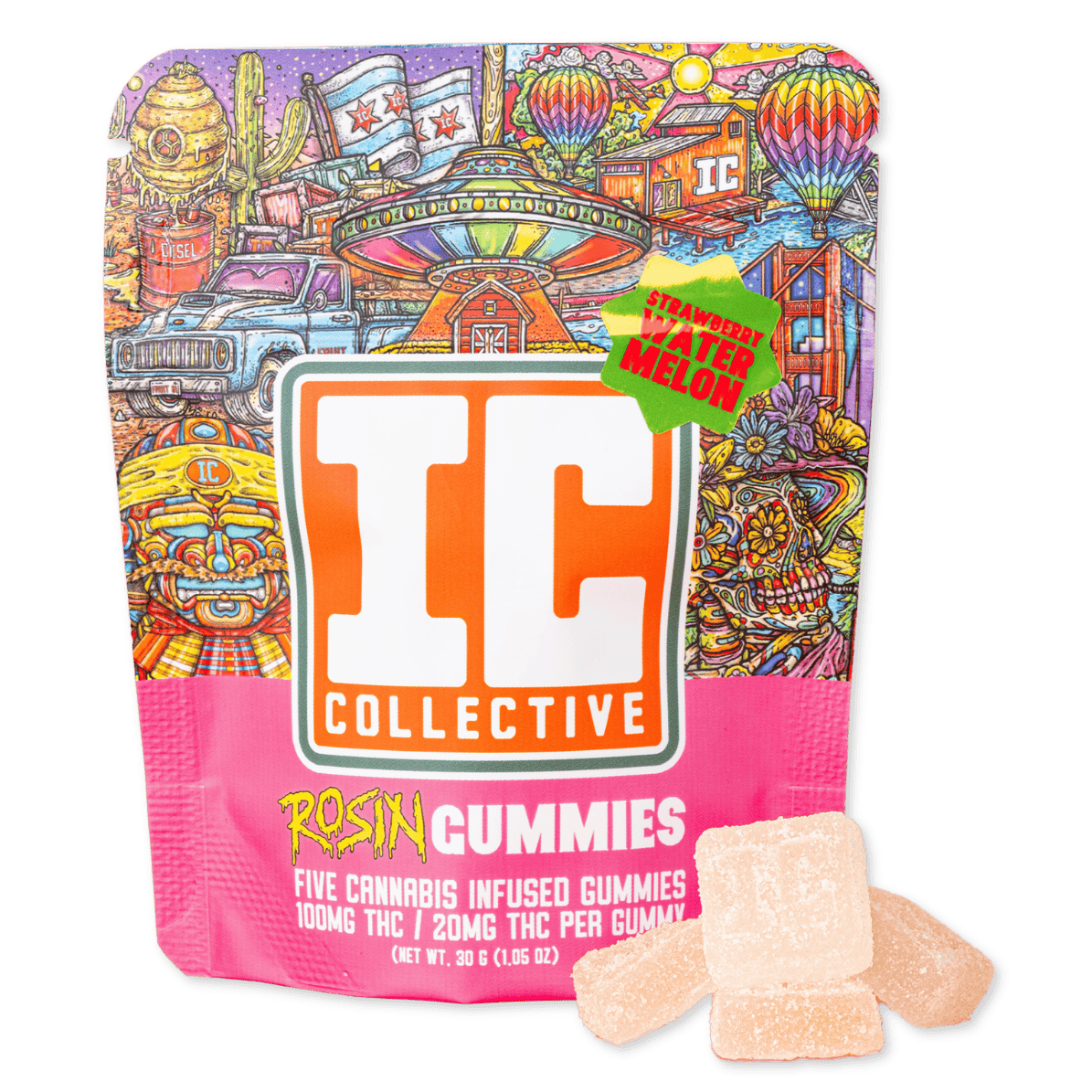 GUMMY | LIVE ROSIN | STRAWBERRY WATERMELON | 100MG | 5PK