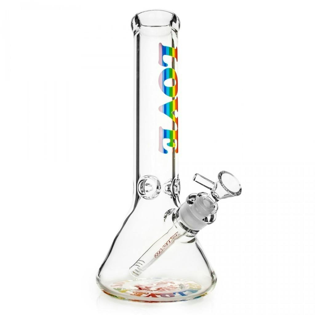 Red Eye Glass - Love Is Love Glass Beaker Bong - 12"