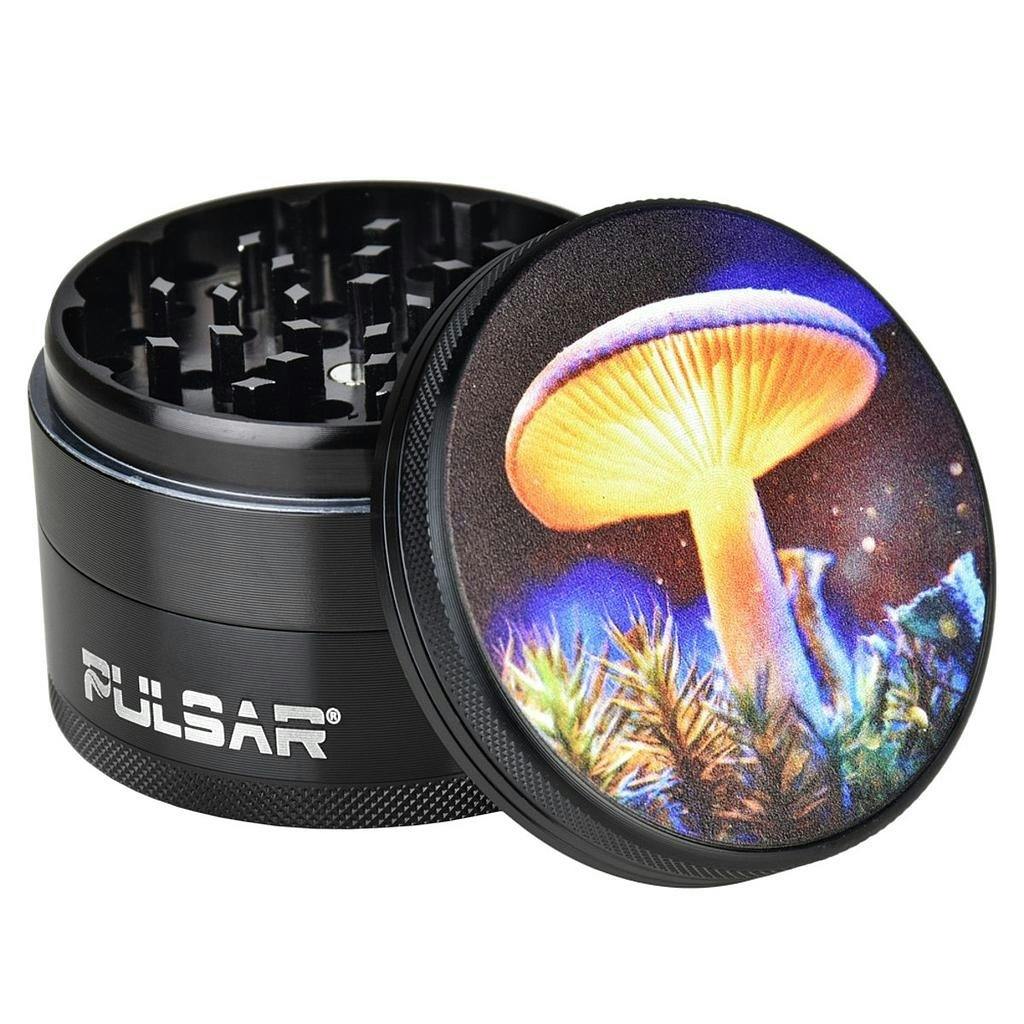 Pulsar - 4 Piece Grinder - Mystical Mushroom - 2.5"