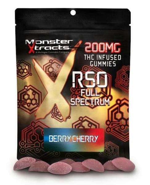 MONSTER XTRACTS | BERRY CHERRY RSO | RSO GUMMIES | 200MG | REC