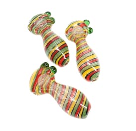 3.5" Colorful Rasta Swirl Glass Pipe