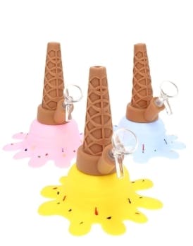 5.5" Small Splatted Ice Cream Cone Silicone Water Pipe