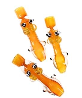 3.5" Gold Fumed Glass Bee Chillum - C0363 x5