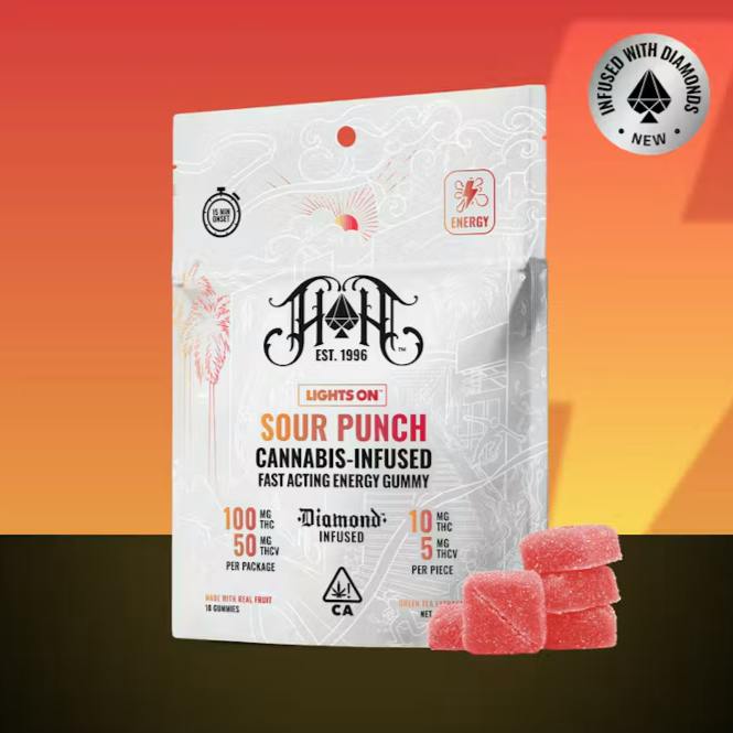 FAST ACTING ENERY GUMMY - SOUR PUNCH 2:1 THC:THCV GUMMIES