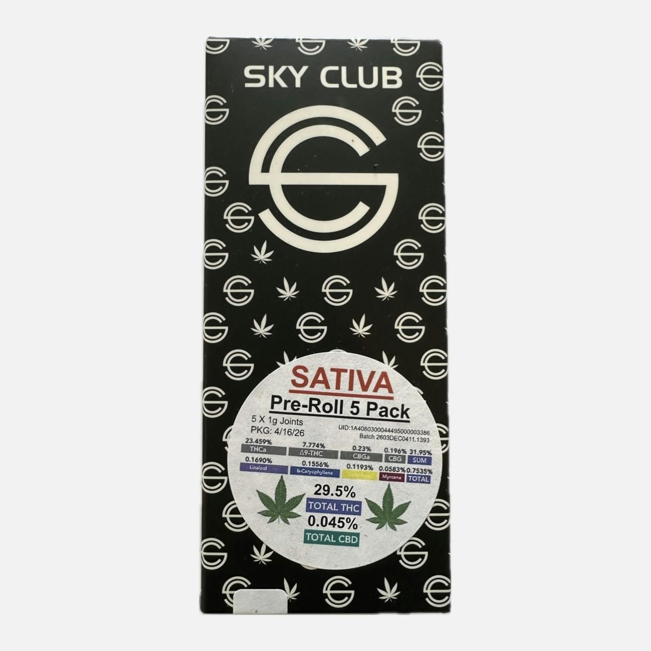 SATIVA PRE-ROLL 5 PACK 5G