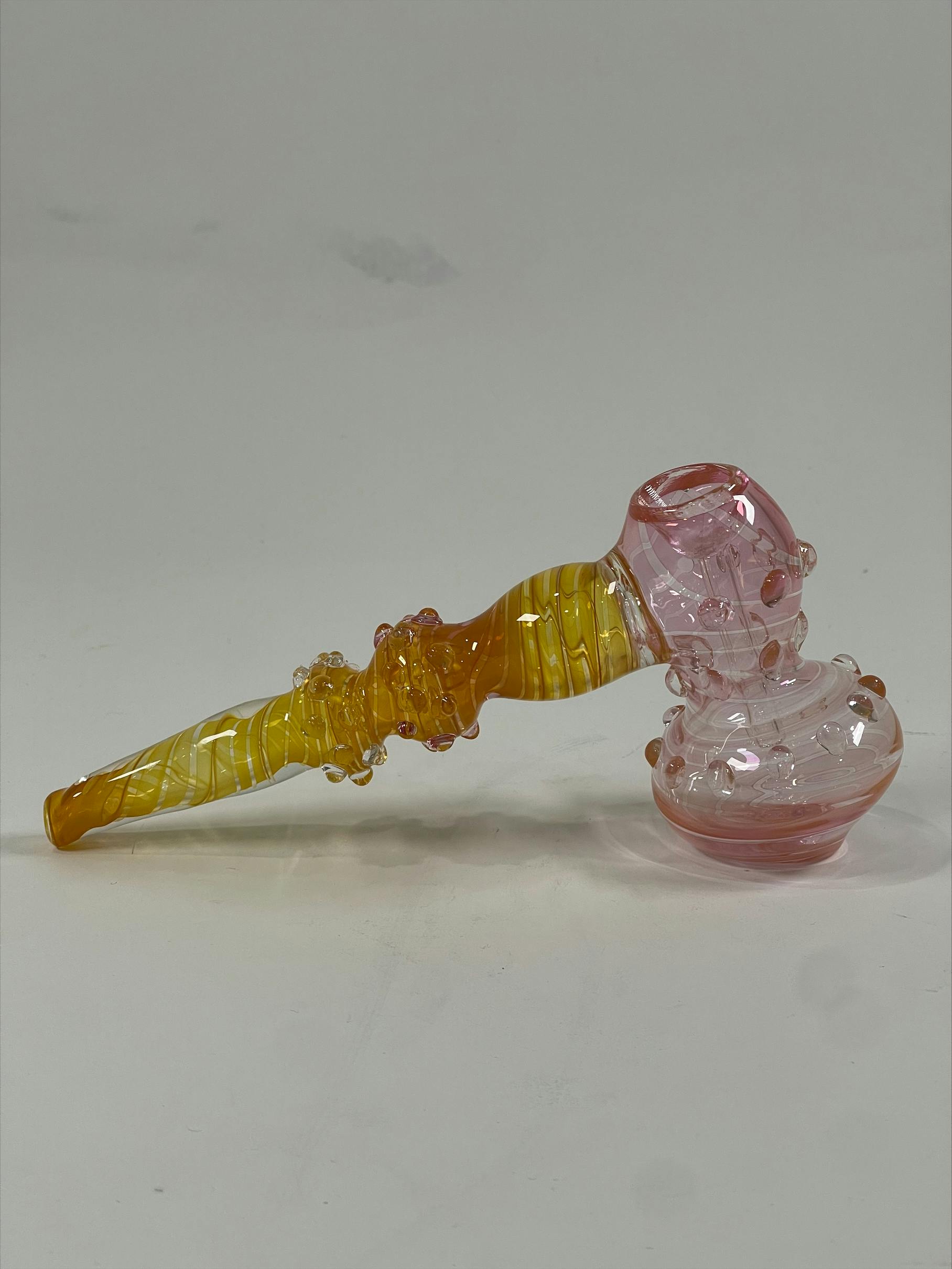 Bamboo Blaze - Glass 7 Inch Long Hammer Shell Bubbler