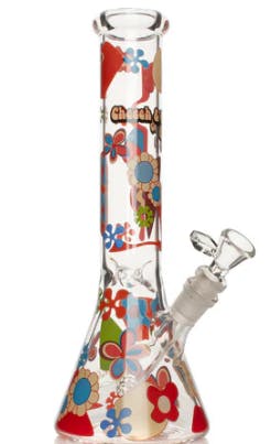 Cheech & Chong Glass 12" Tall Power To The Flower Beaker Base