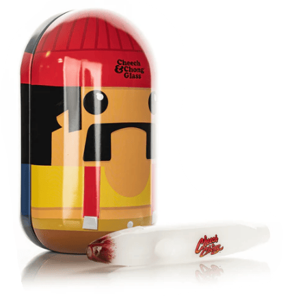 Cheech & Chong Glass 6" Labrador Hand Pipe in Collectible Tin