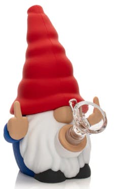 LIT Silicone 6" Tall No Fux Gnome Water Pipe W/Glass Pull-Out Assorted Colours