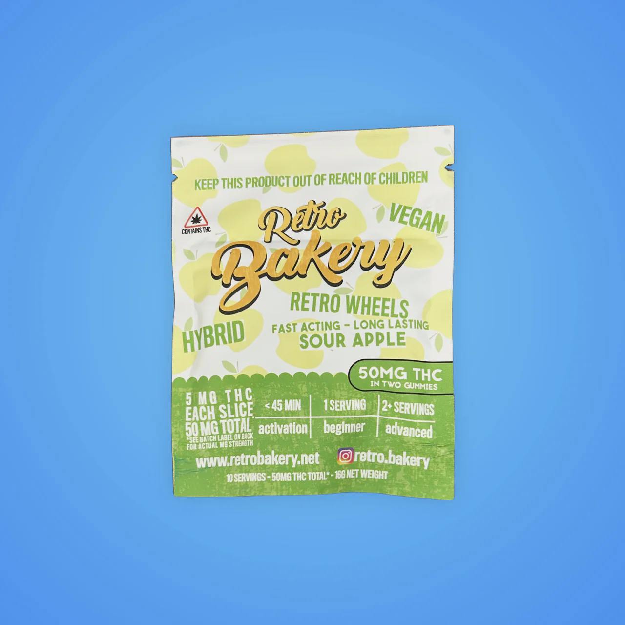 Retro Wheel Sour Apple Hybrid (50mg THC) - Regular