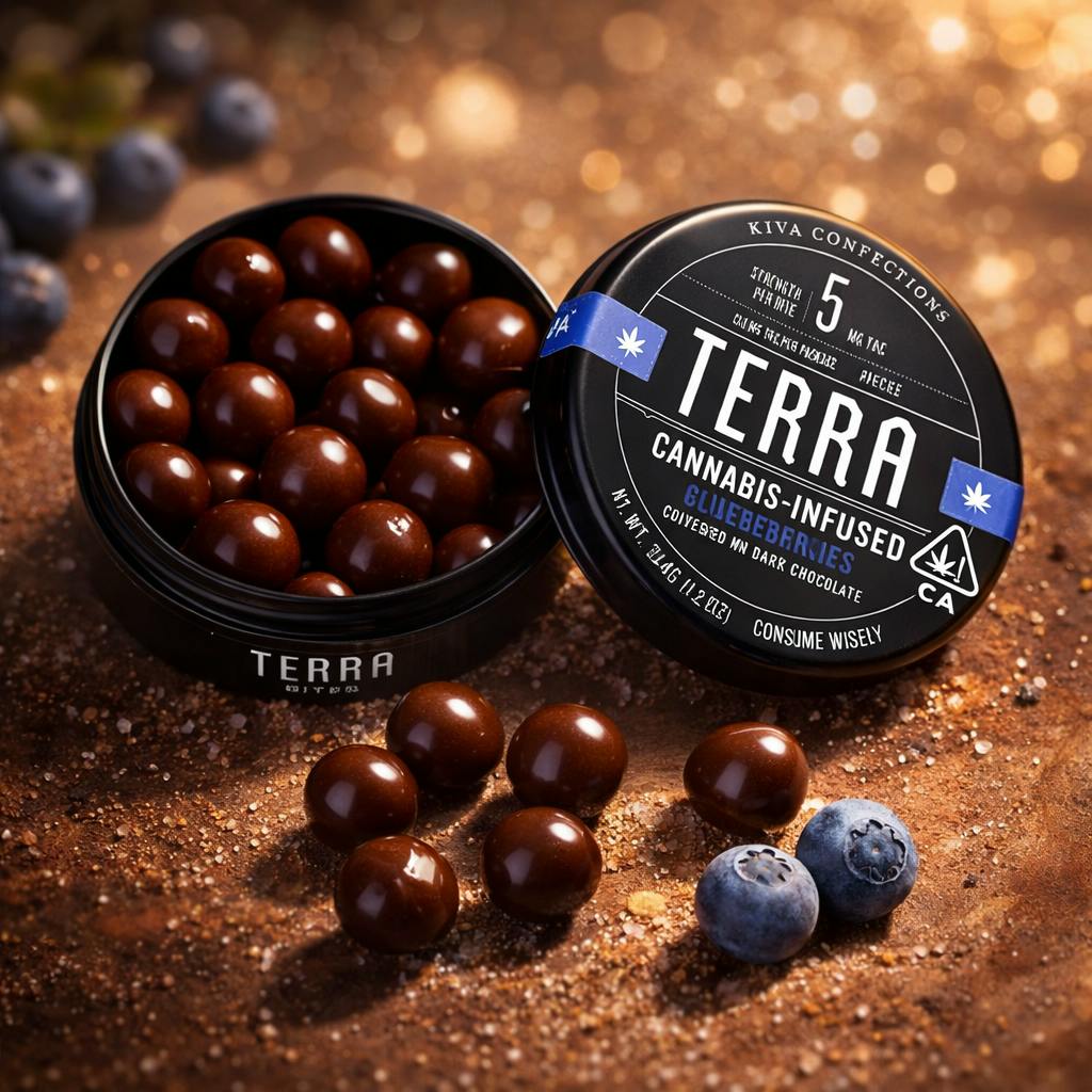 Kiva Terra Bites - Milk Chocolate Blueberries 100mg