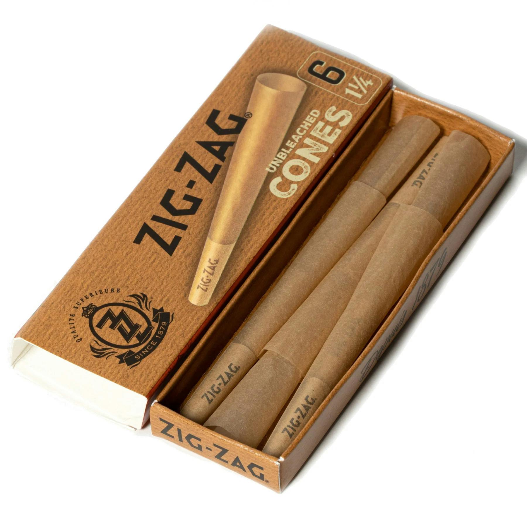 Zig Zag - 1.25" Unbleached Cones 6pk