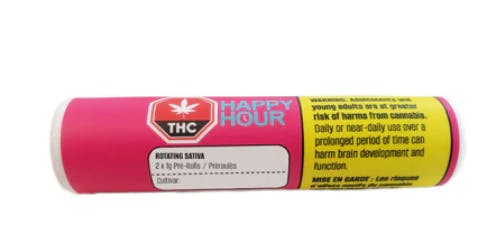 Happy Hour - Sativa Pre-roll (Rotating Cultivar) 2x1g >S