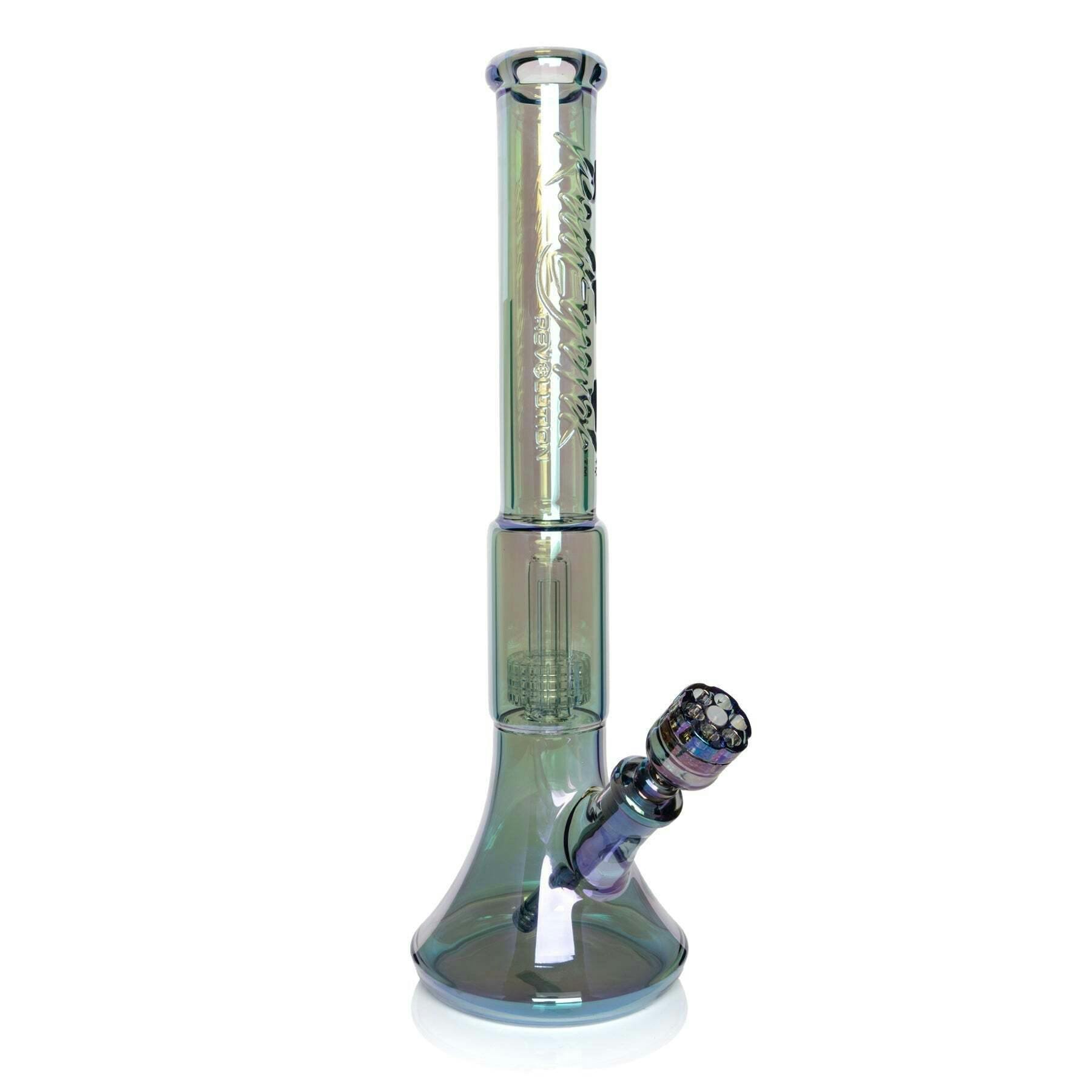 Red Eye Tek 19" Tall 7mm Thick Green Metallic Terminator Finish Revolution Dual Chamber Bell Base...
