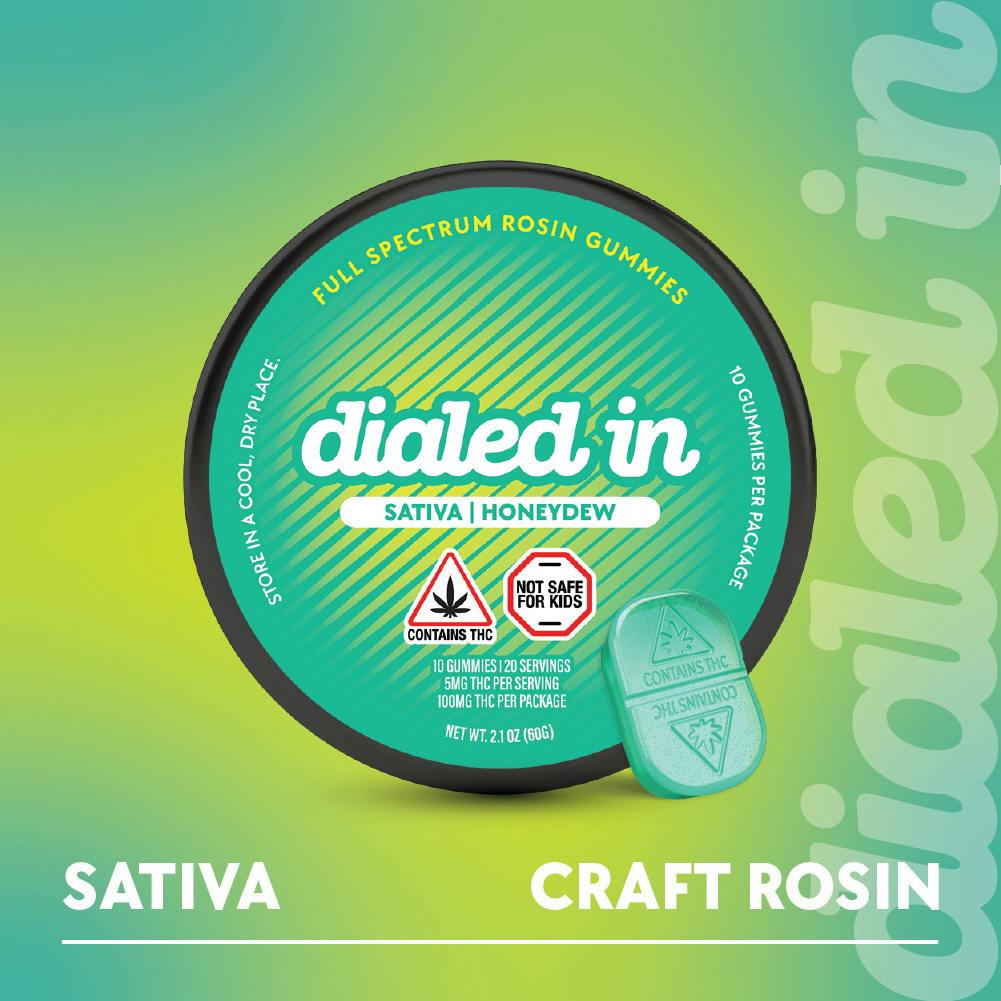 Dialed In Classic Rosin Gummies 20pk (100mg) Honeydew at Nature's Medicines
