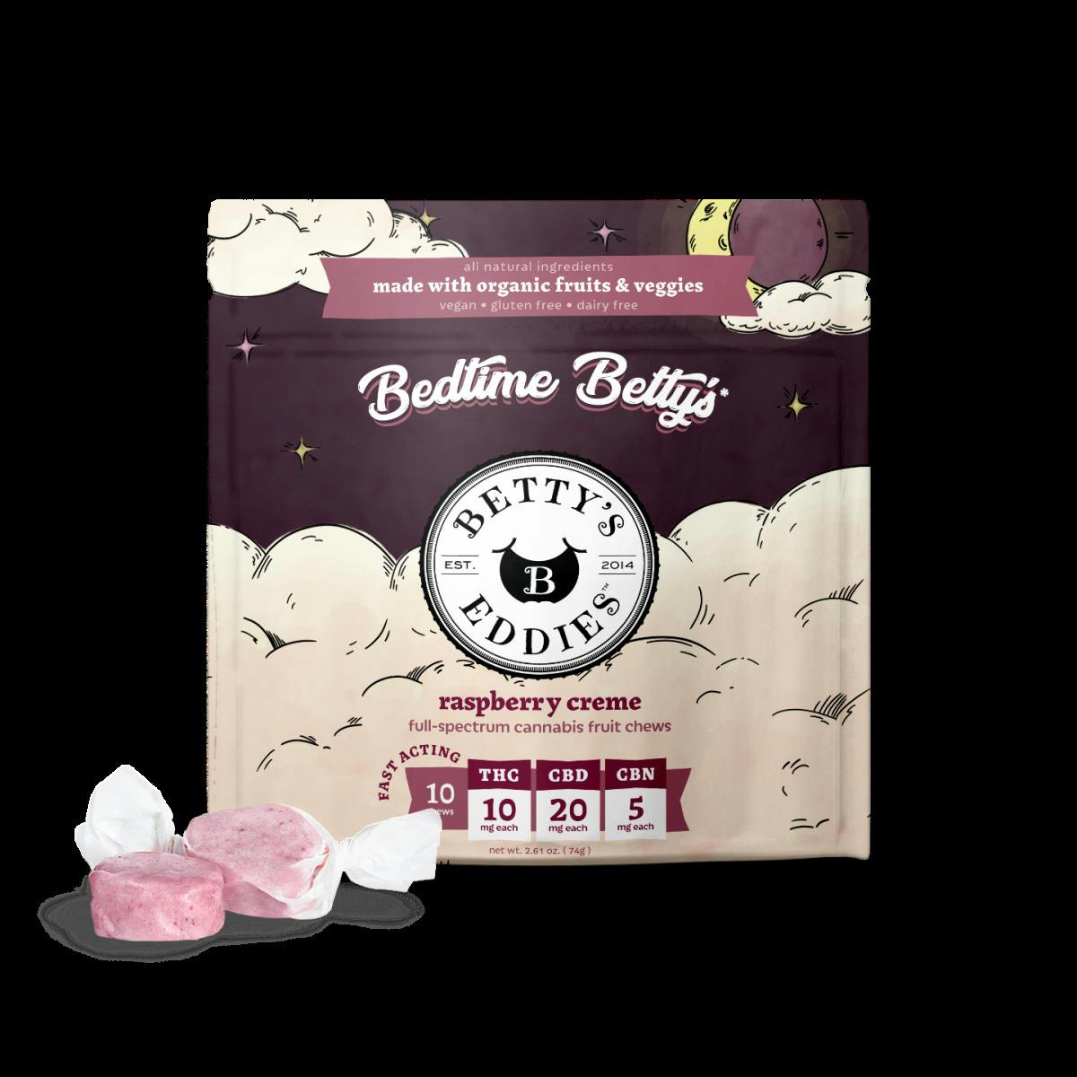 Raspberry Creme Fruit Chews (2:4:1 THC:CBD:CBN) [10pk]