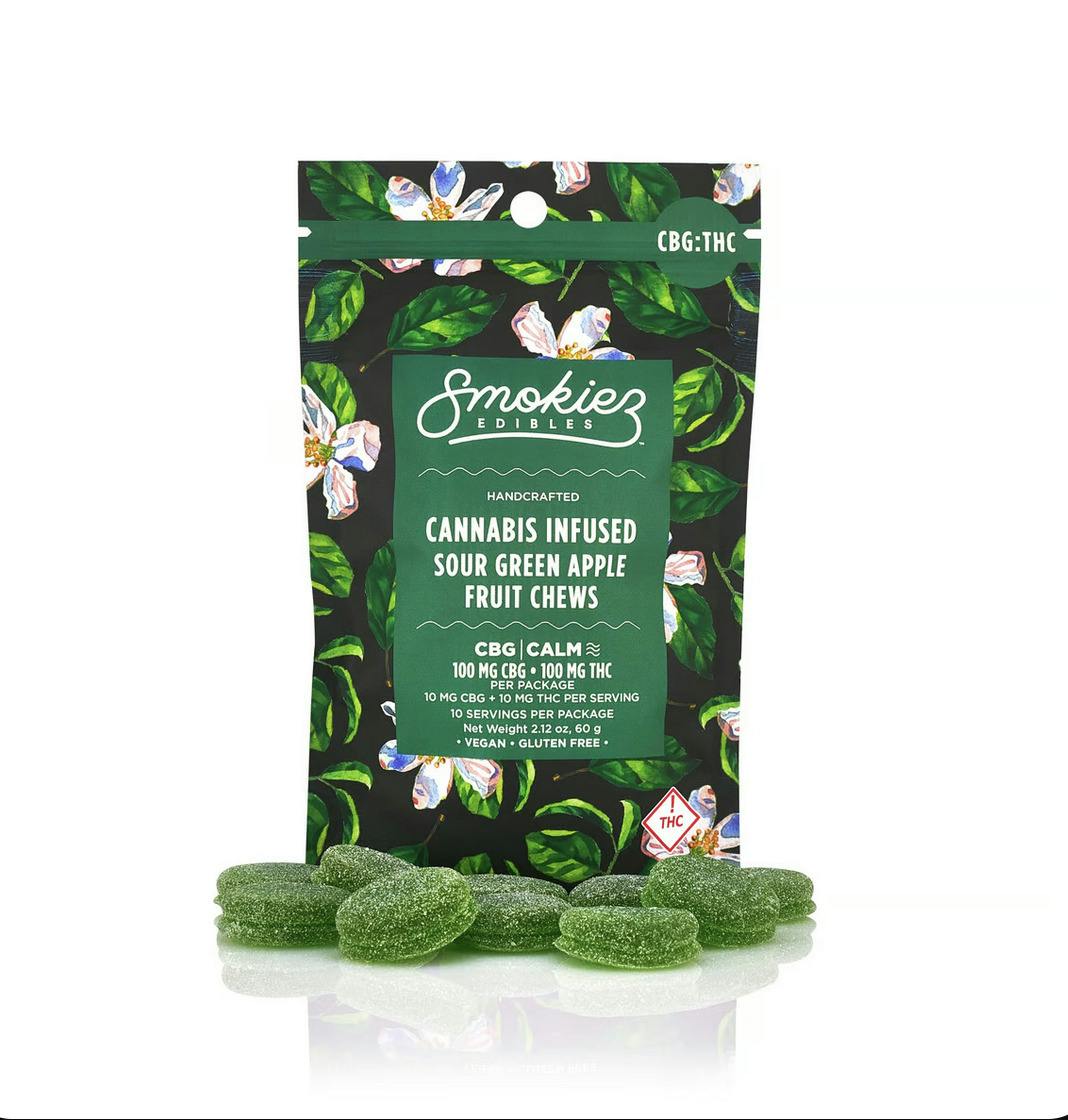 Sour Green Apple Fruit Chews (1:1 CBG:THC) [10pk]