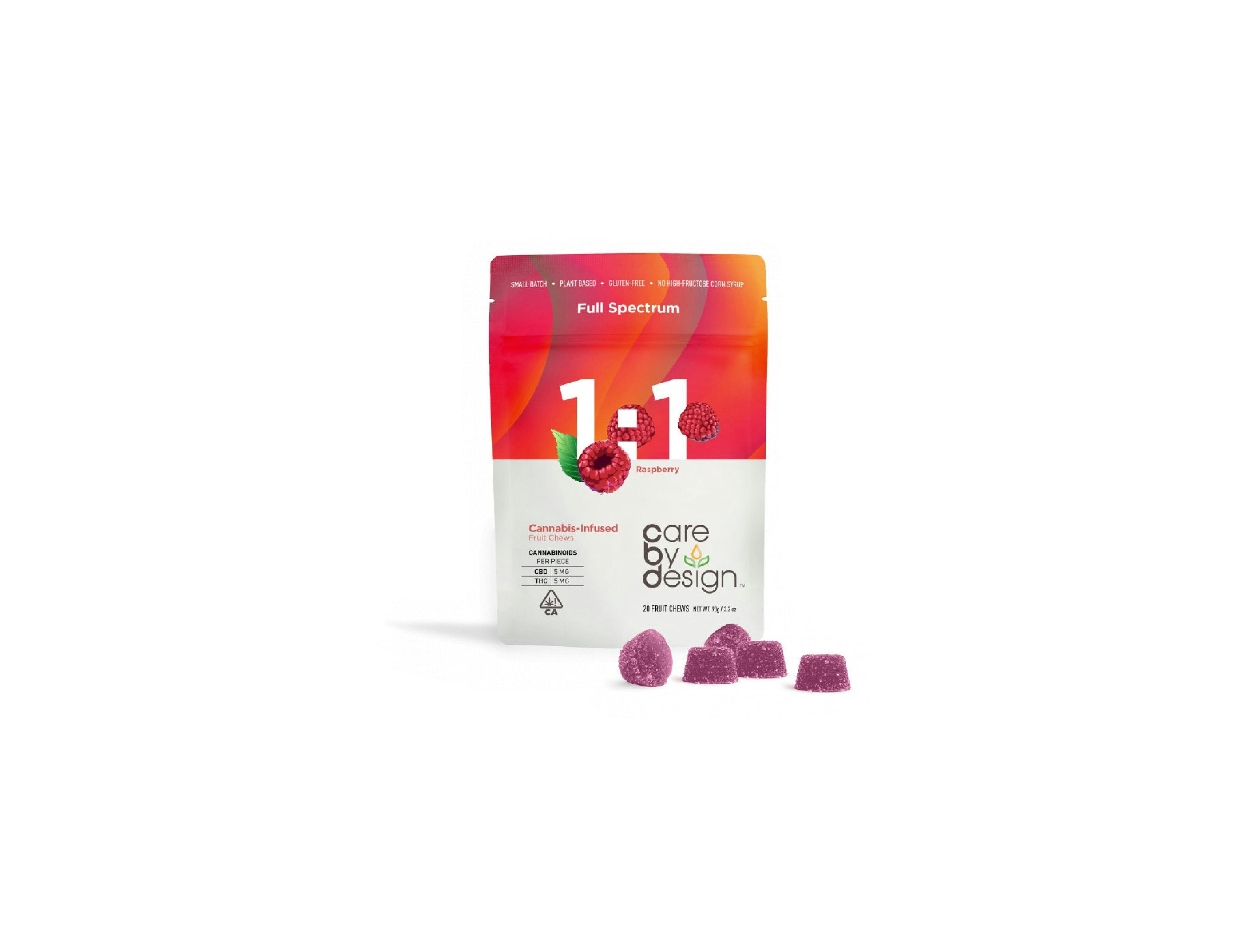 CARE BY DESIGN: Care By Design Gummies 1:1 Raspberry 100mg