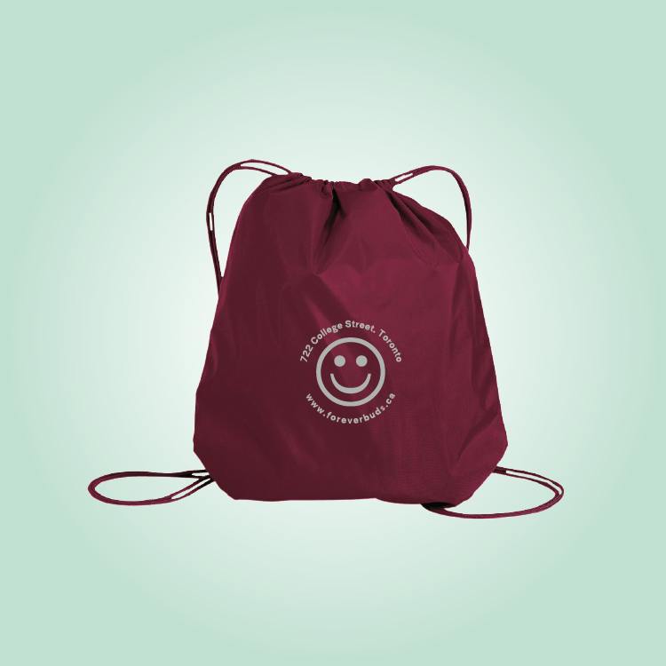 Nylon Cinch Bag Maroon