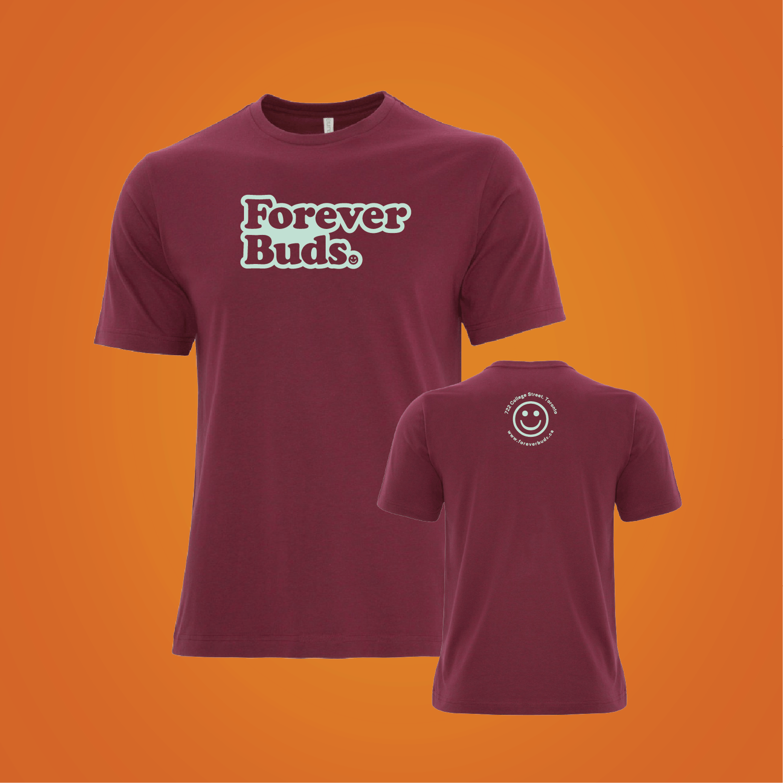 Forever Buds T-Shirt - Stacked Logo - Maroon Medium