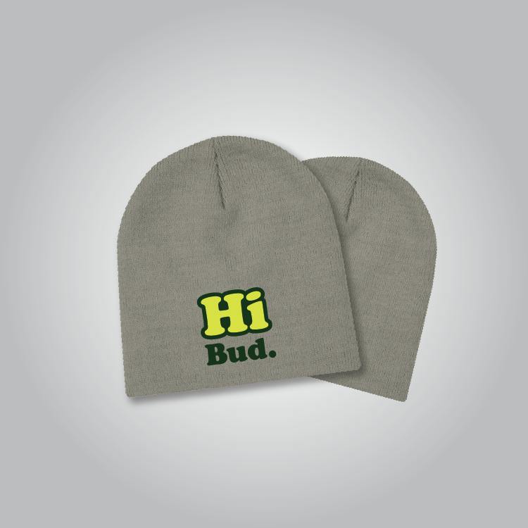 Knit Skull Toque Style - Concrete - Hi Bud - Lime Green