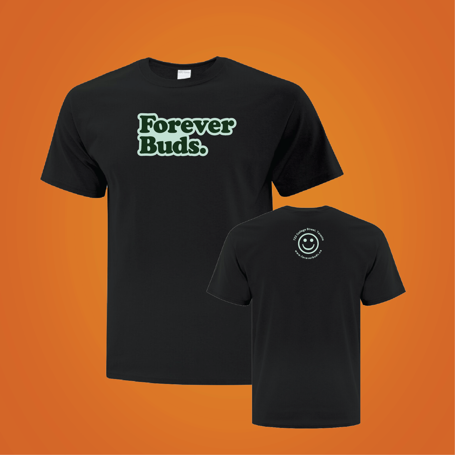 Forever Buds T-Shirt Stacked Logo - Medium Black