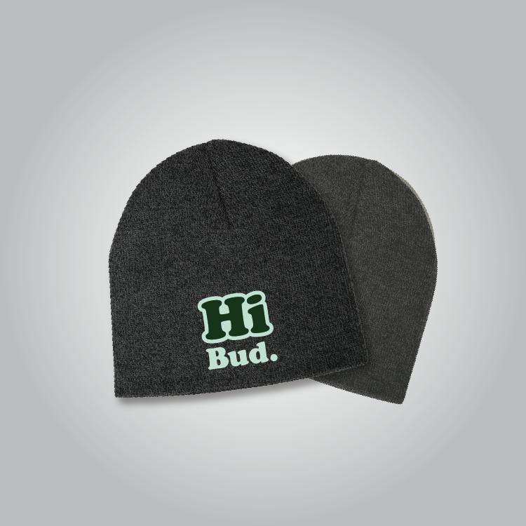 Knit Skull Toque Style - Charcoal - Hi Bud - Turquoise
