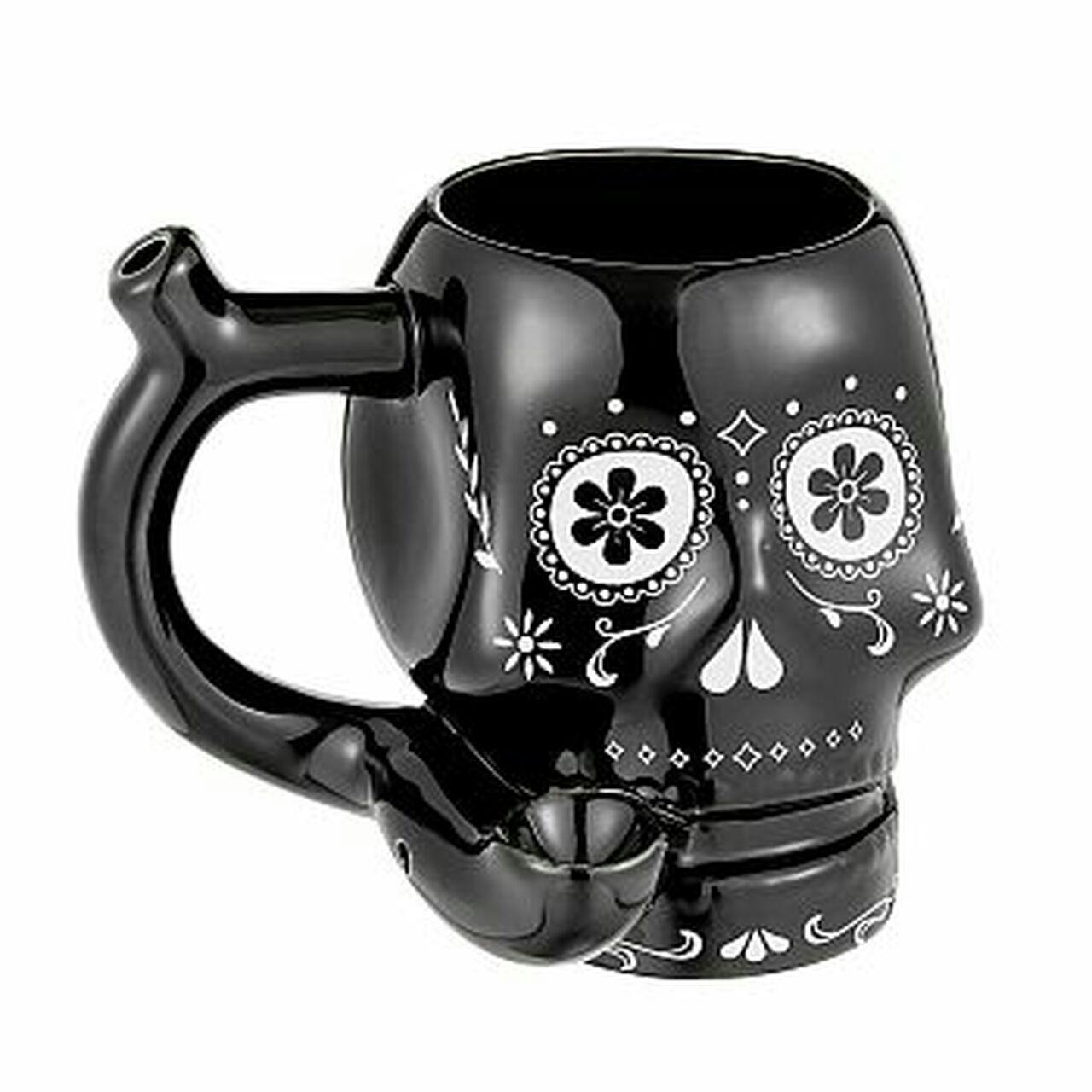 Sugar Skull Roast & Toast Pipe Mug - Black
