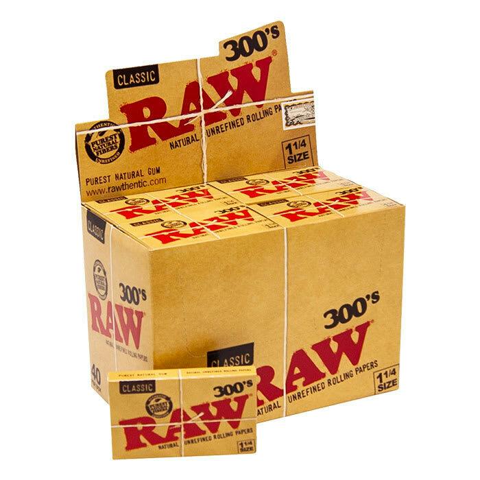RAW CLASSIC 300'S UNREFINED ROLLING PAPER 1.25