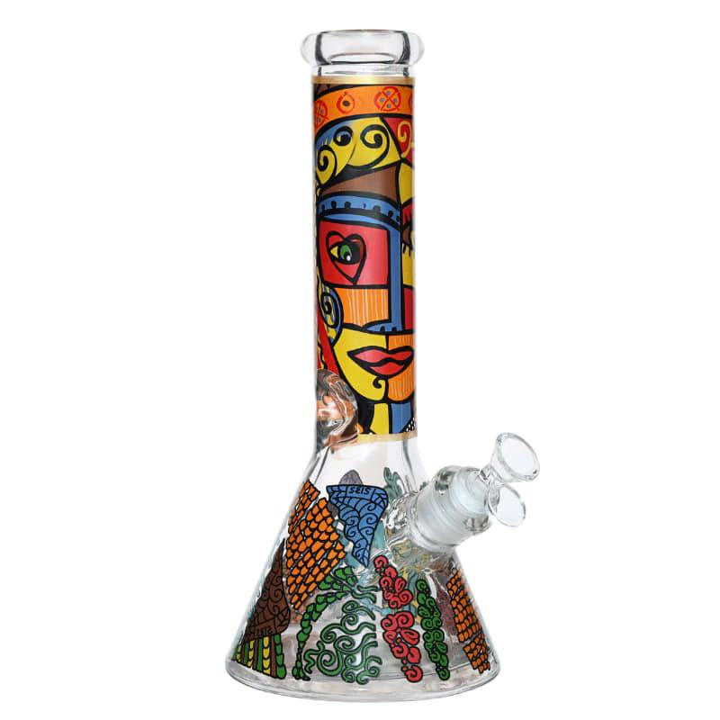 12" 7mm Fusion Art Glass Bong w/ Gift Box