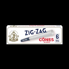 Zig Zag White 1-1/4 Paper Cones - 6pk