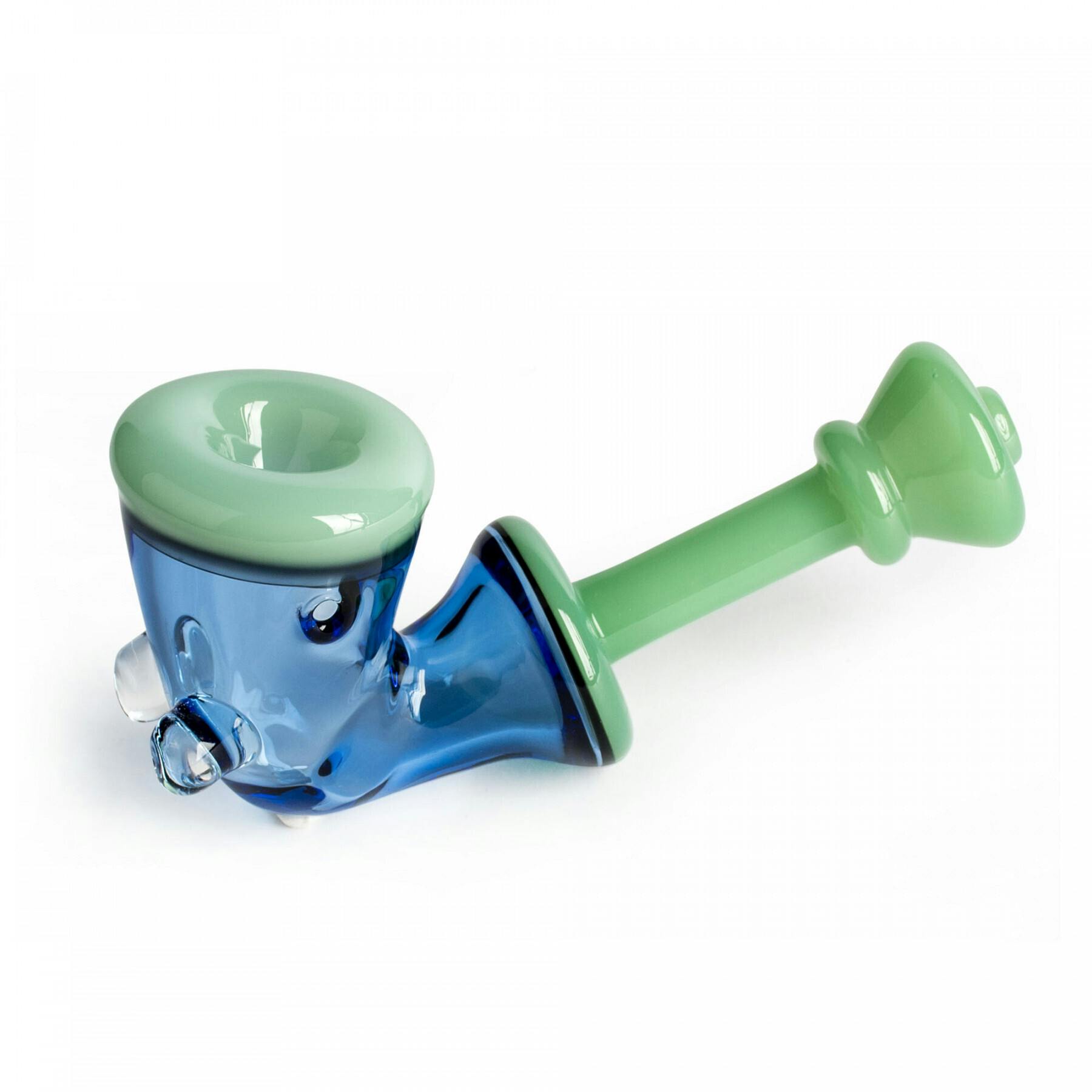 4.5" Calabash Hand Pipe - Green & Blue