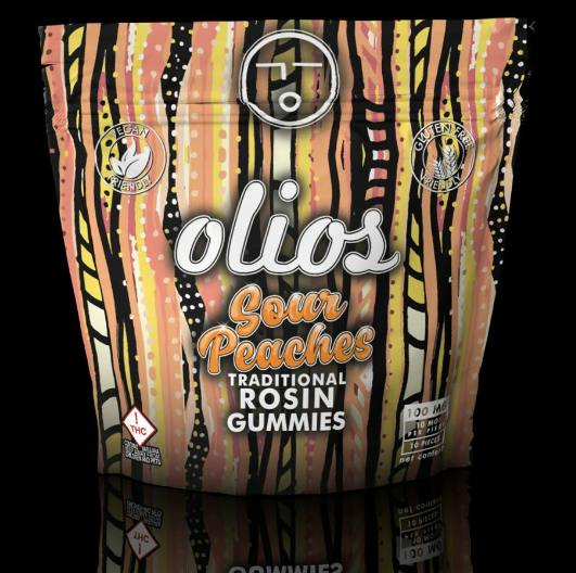 Olio - Sour Peach Rosin Gummies 100mg