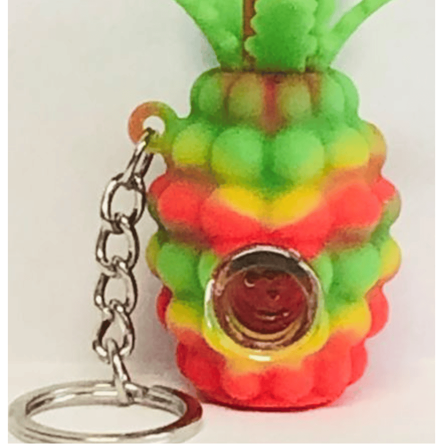 Silicone Pineapple Keychain Pipe