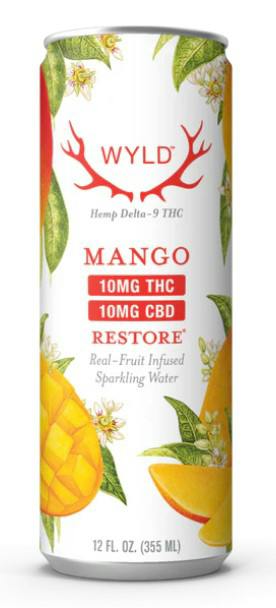 Mango 1:1 THC:CBD Delta-9 Sparkling Water | Carbonated | 10mg | 12 fl oz