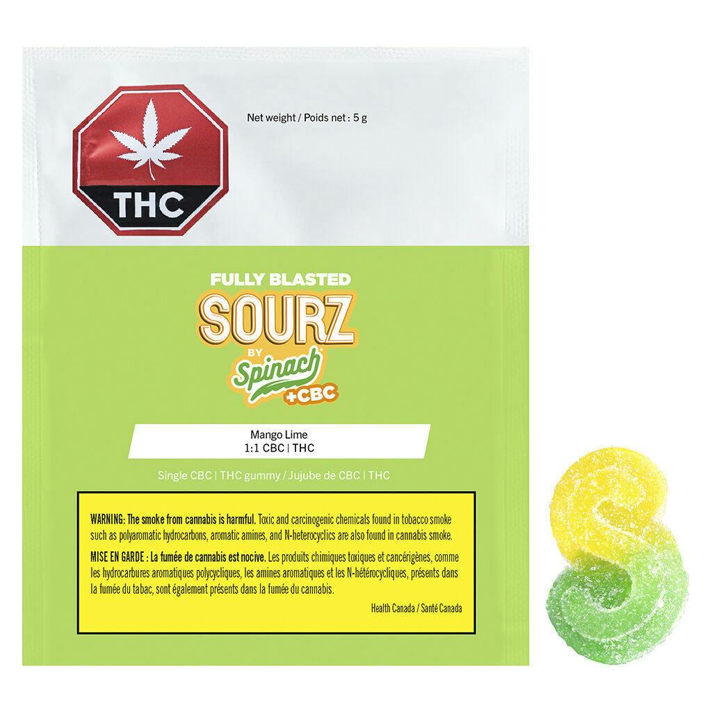 SOURZ by Spinach Fully Blasted Mango Lime1:1 CBC THC Sativa 1 pack
